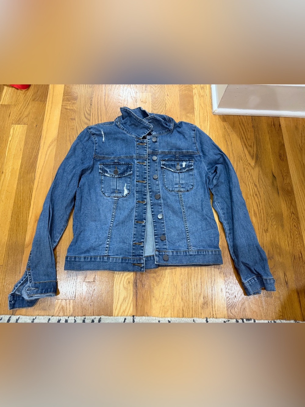 Women's Blue Denim Jacket - Classic Button-Up